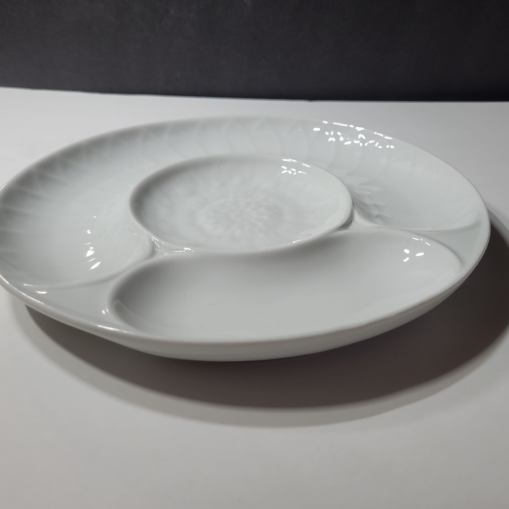 Artichoke Serving Platter Pillivuyt France Porcelain Embossed Artichoke Plate - Picture 3 of 8